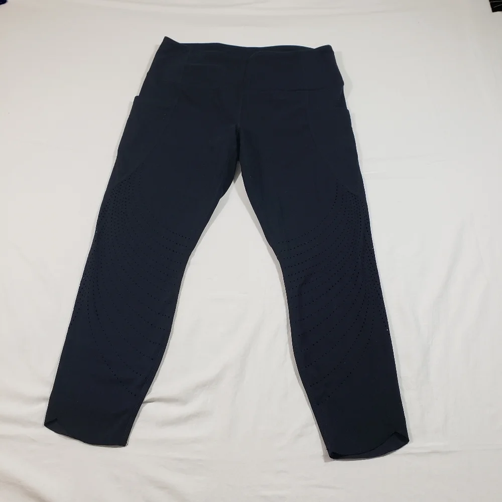 Members Mark Active Pocket Legging Capris Mesh Athletic Yoga Womens Black Pants - Picture 1 of 10